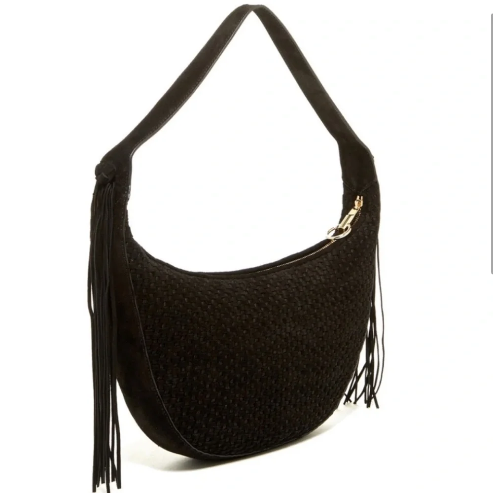 Elizabeth and James Woven Suede Hobo Bag